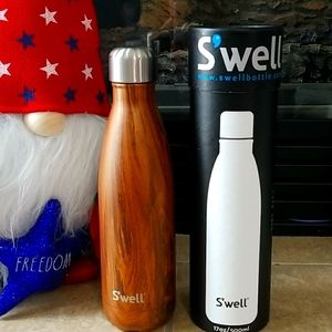 S'well 17 oz teak wood water bottle